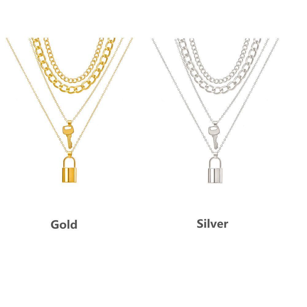 Vòng cổ Mặt Hình Ổ Khóa Chất Liệu Thép Không Gỉ