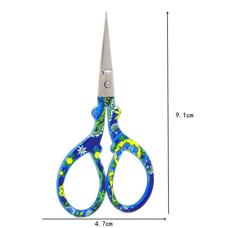 Kéo cắt bằng thép không gỉ In vàng Mini DIY Thủ công Kéo cắt vải May Vá Kéo Vật dụng văn phòng