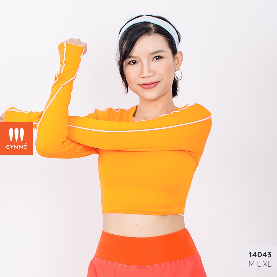 Áo croptop thể thao nữ gymme tập gym yoga tay dài cao cấp - 14043