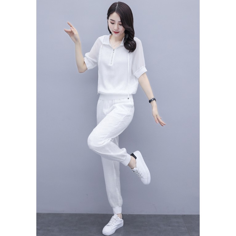 Đồ Bộ Thể Thao Nữ A6 Phối Nón Thời Trang Mặc Nhà Cao Cấp 2 màu đen trắng