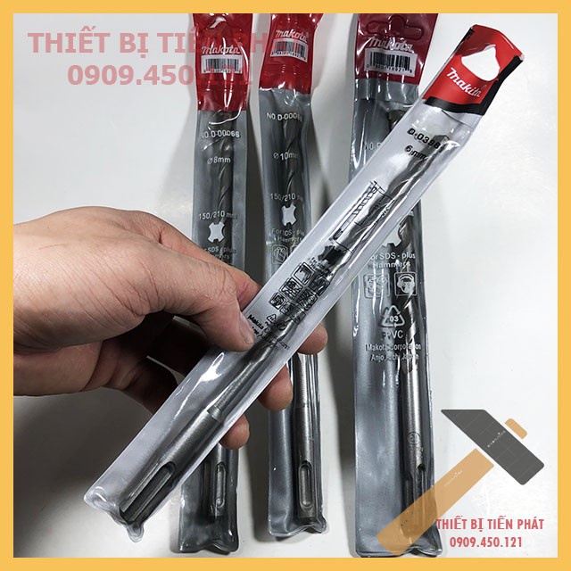 Mũi Khoan Bê Tông, Khoan Tường, Loại Chuôi Gài MAKATA Full Size Từ 6mm-14mm Dài 160mm, 210mm