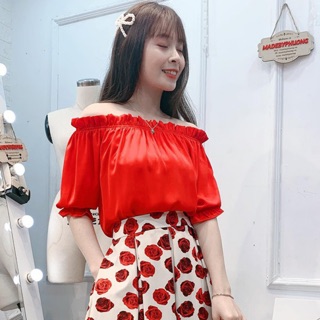 áo trễ vai nhiều màu - đỏ