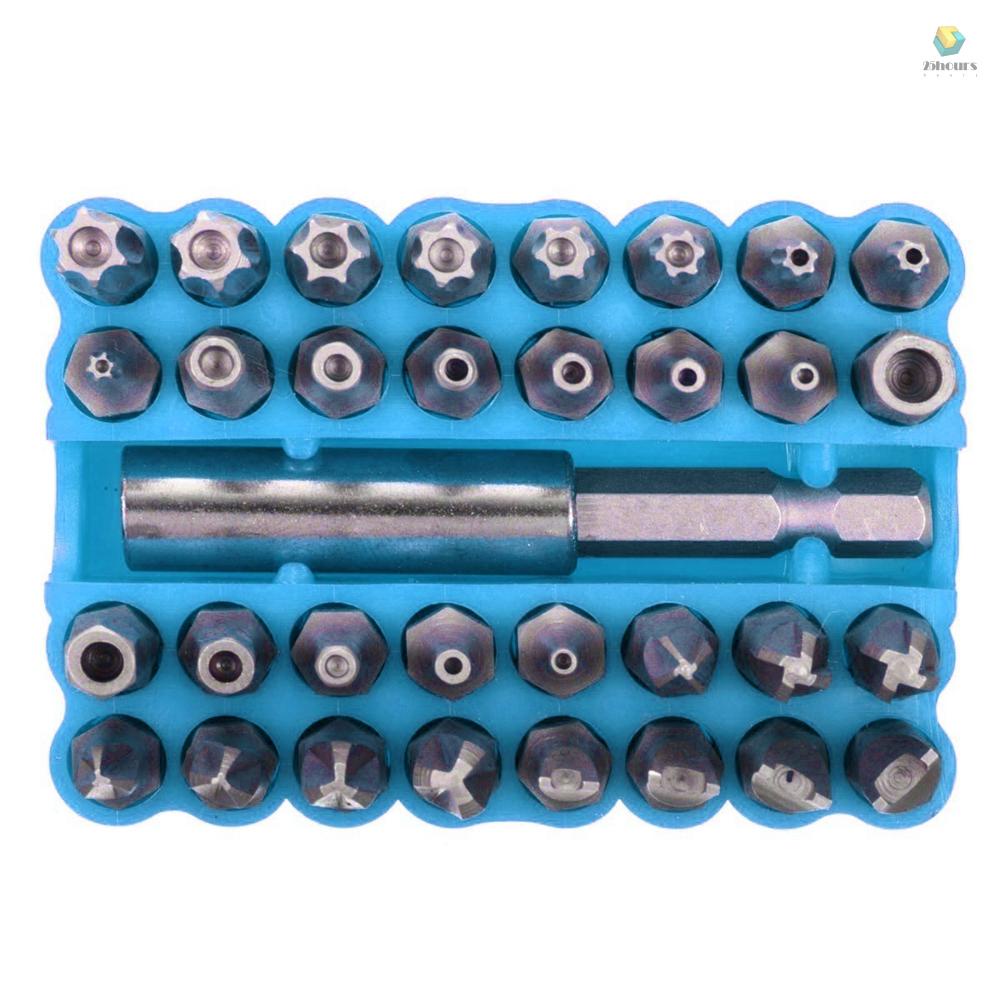 Bộ 33 Đầu Tua Vít Lục Giác CRV6150 Torx Hex Kèm Hộp Đựng Và Giá Đỡ Từ Tính Ốp