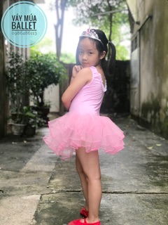 Váy múa ballet viền ren cổ (có sỉ từ 5c)