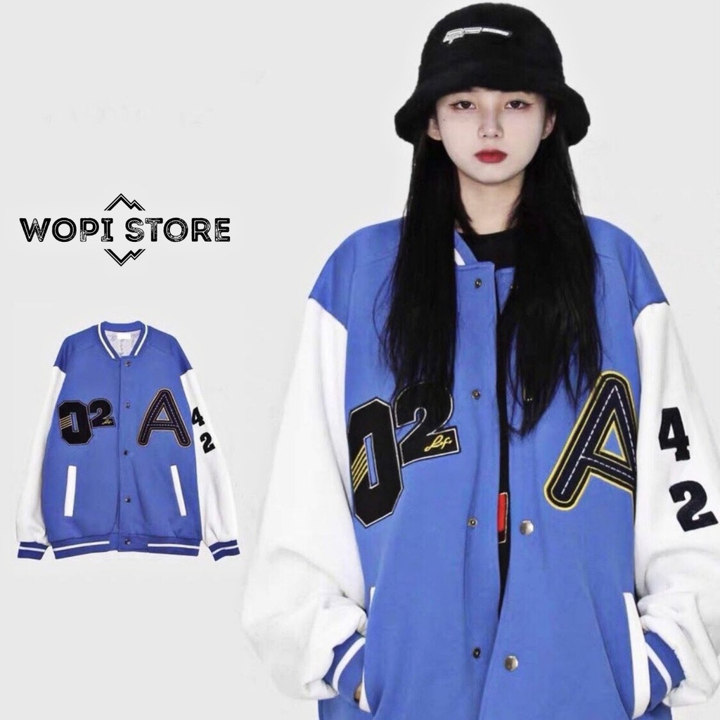 Áo Khoác Bomber O2 A Vải Nỉ Bông Form Rộng Ulzzang Unisex