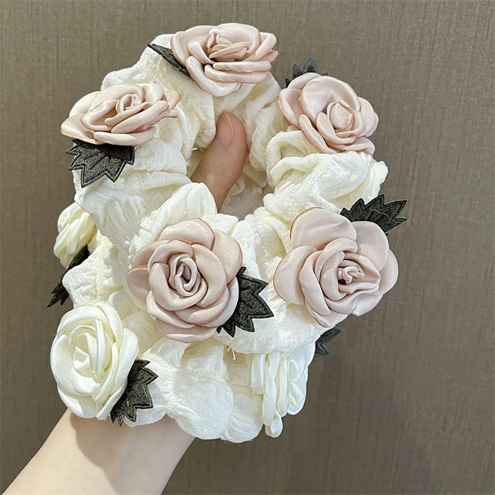 Dây Cột Tóc Scrunchies In Họa Tiết Hoa Xinh Xắn Thời Trang Cho Nữ