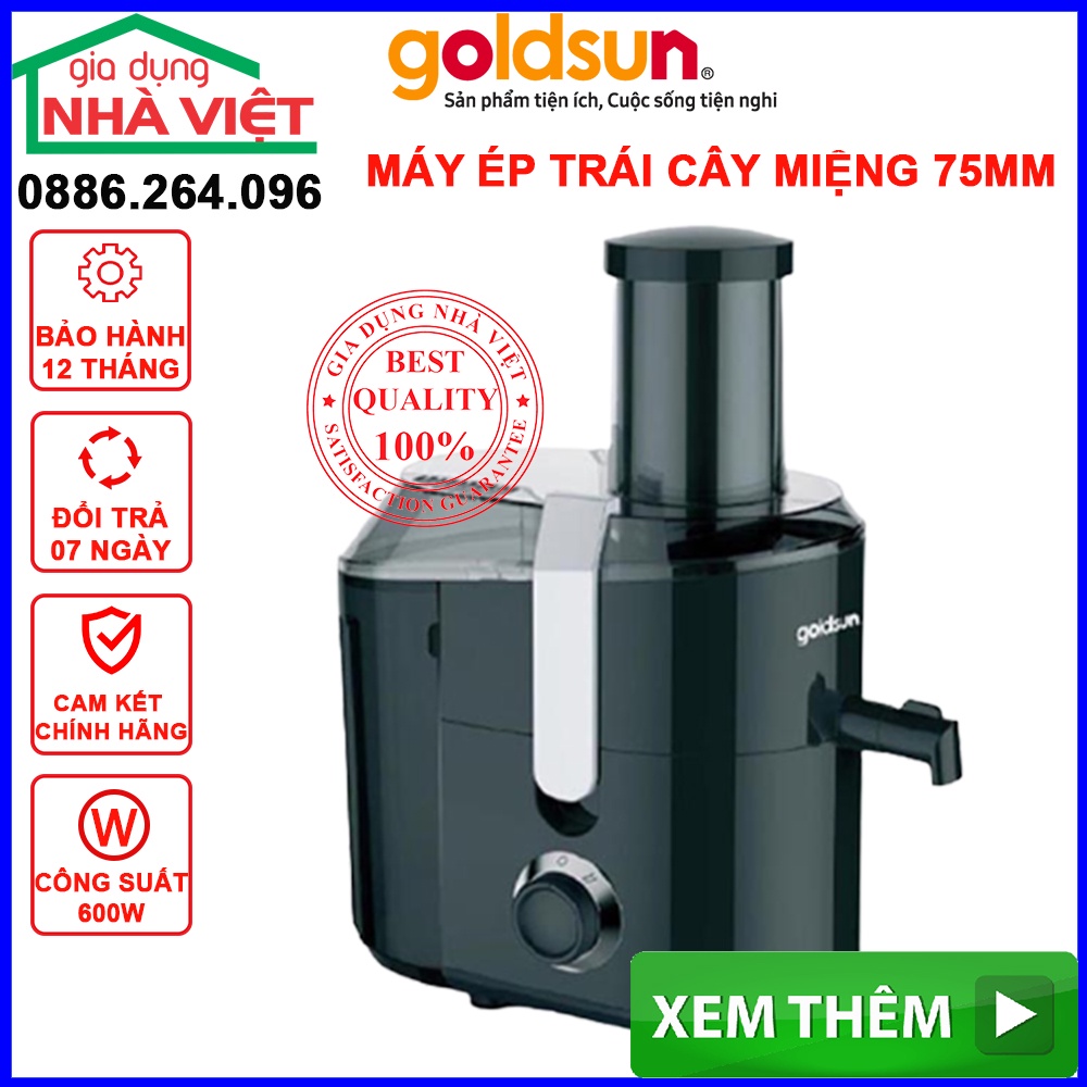 Máy ép trái cây Goldsun, Máy ép hoa quả công suất 600W, bảo hành 12 tháng, lỗi đổi mới trong 10 ngày. mã 10101521