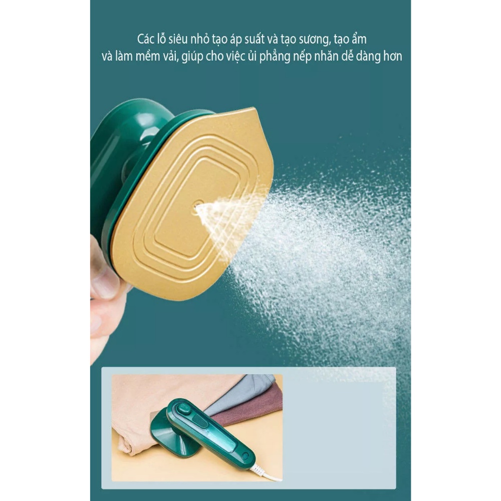Bàn ủi hơi nước cầm tay mini, bàn là hơi nước mini du lịch 33w nhỏ gọn tiện dụng, bảo hành 12 tháng