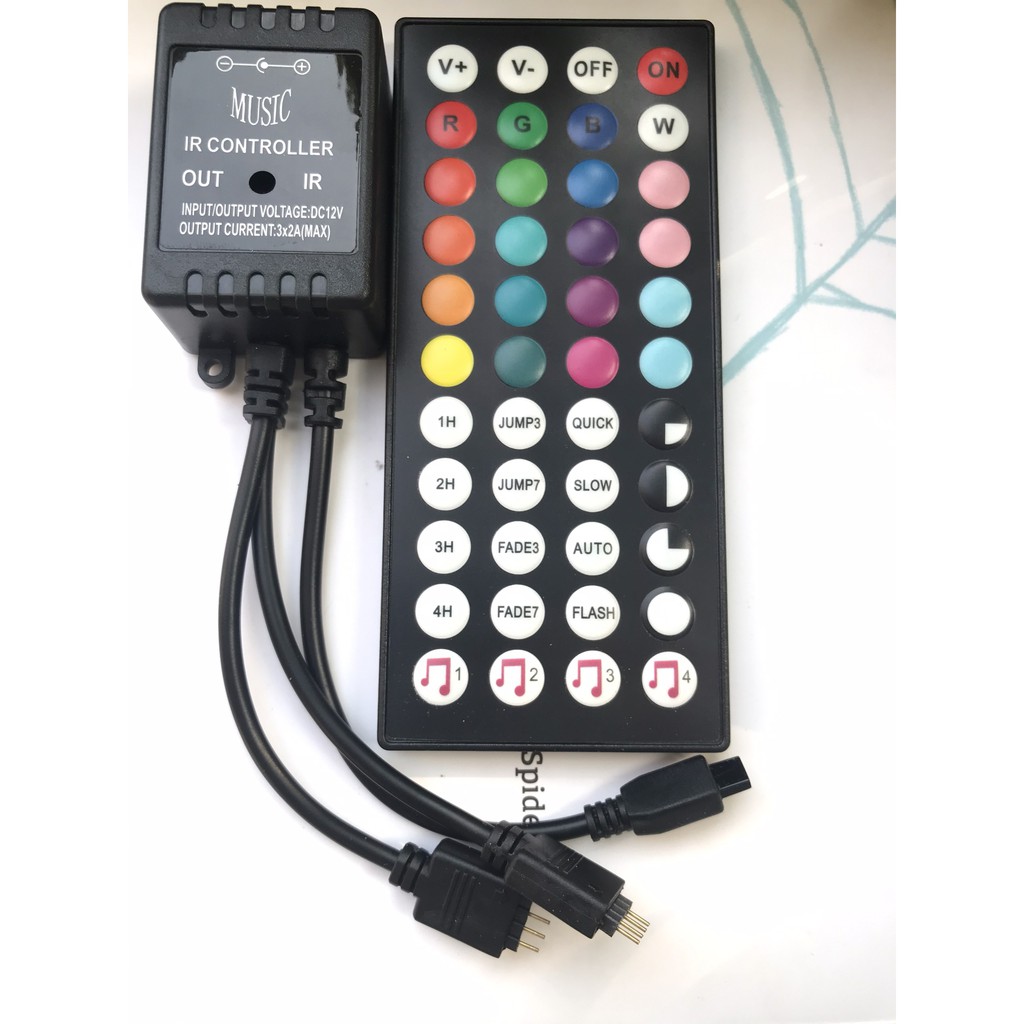 [ 44 phím ] Bộ Remote Điều Khiển Led RGB IR44 Cảm Biến Thu Âm Thanh Nháy Theo Nhạc | BigBuy360 - bigbuy360.vn