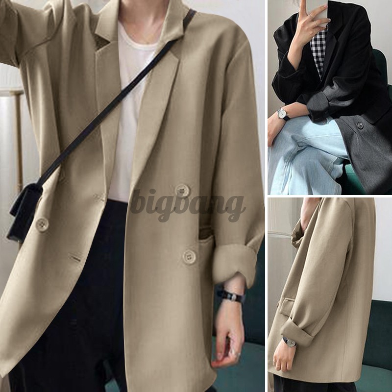 Áo Khoác Blazer Dáng Rộng Phối Nút Thời Trang Cho Nữ | BigBuy360 - bigbuy360.vn