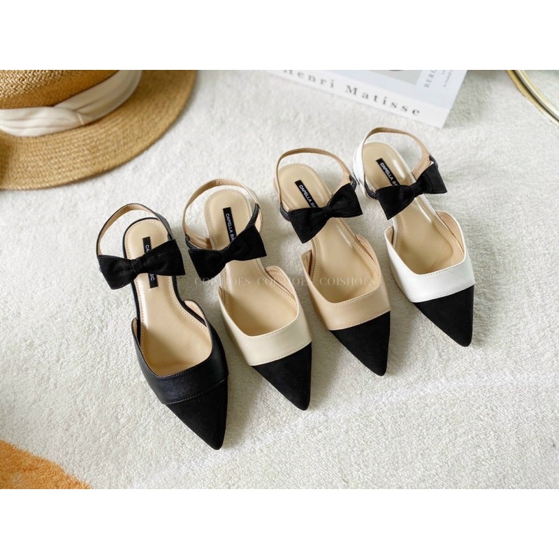 Giày bệt quai nơ tiểu thư