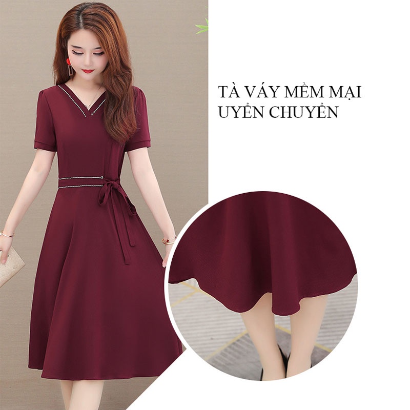 Váy trung niên cho mẹ, thiết kế đơn giản, thanh lịch, trẻ trung,  chất voan mềm mịn - WOBE Happy Mami - L01 | BigBuy360 - bigbuy360.vn