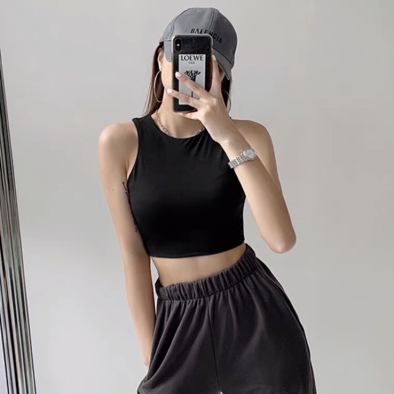 Áo Croptop Ba 3 Lỗ ngược trơn Hot Trend Áo kiểu nữ ôm chất thun Cao Cấp gân mềm mát. | BigBuy360 - bigbuy360.vn