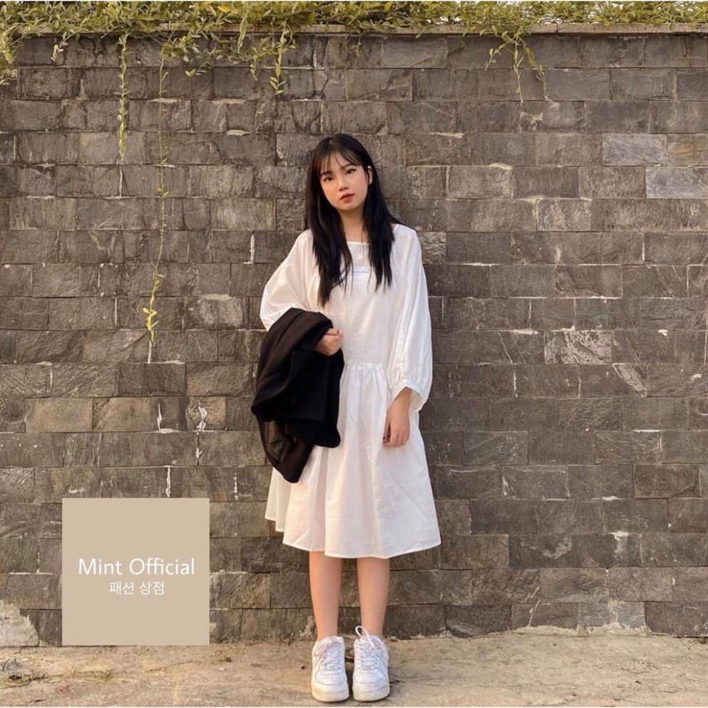 Váy Babydoll Tay Phồng, Đầm Nữ Trơn Dáng Xòe 2 Màu ,babydoll, SIÊU XINH | BigBuy360 - bigbuy360.vn