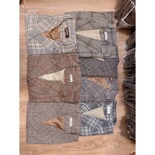 Áo dạ kẻ blazer
