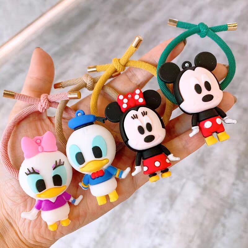 Donald Duck Dây Cột Tóc Cao Su Hình Chuột Mickey Minnie / Vịt Donald Dễ Thương