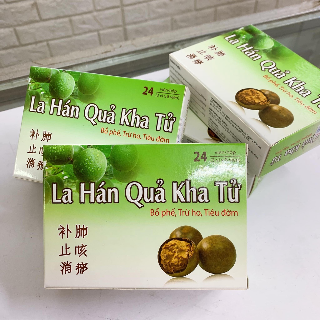 Kẹo ngậm ho La Hán Quả Kha tử giảm ho bổ phế long đờm