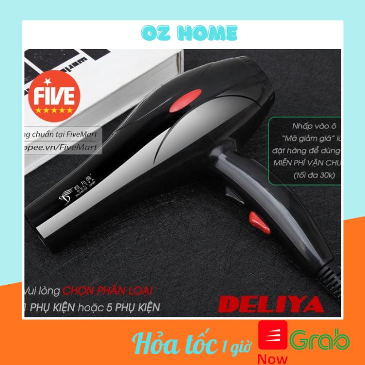 Máy Sấy Tóc Tạo Kiểu Deliya Công Suất Lớn 2200W Tặng Kèm Bộ Phụ Kiện 1 Hoặc 5 Chi Tiết Tùy Phân Loại Máy Sấy