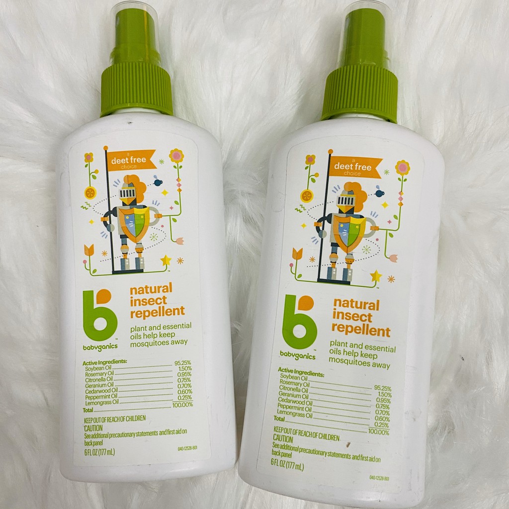 Tinh dầu xịt chống muỗi Babyganics 59ml, 177ml