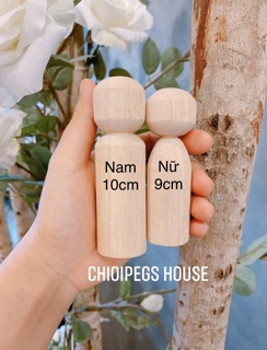 Set 2 Búp bê gỗ 9-10cm- sỉ siêu giá tốt