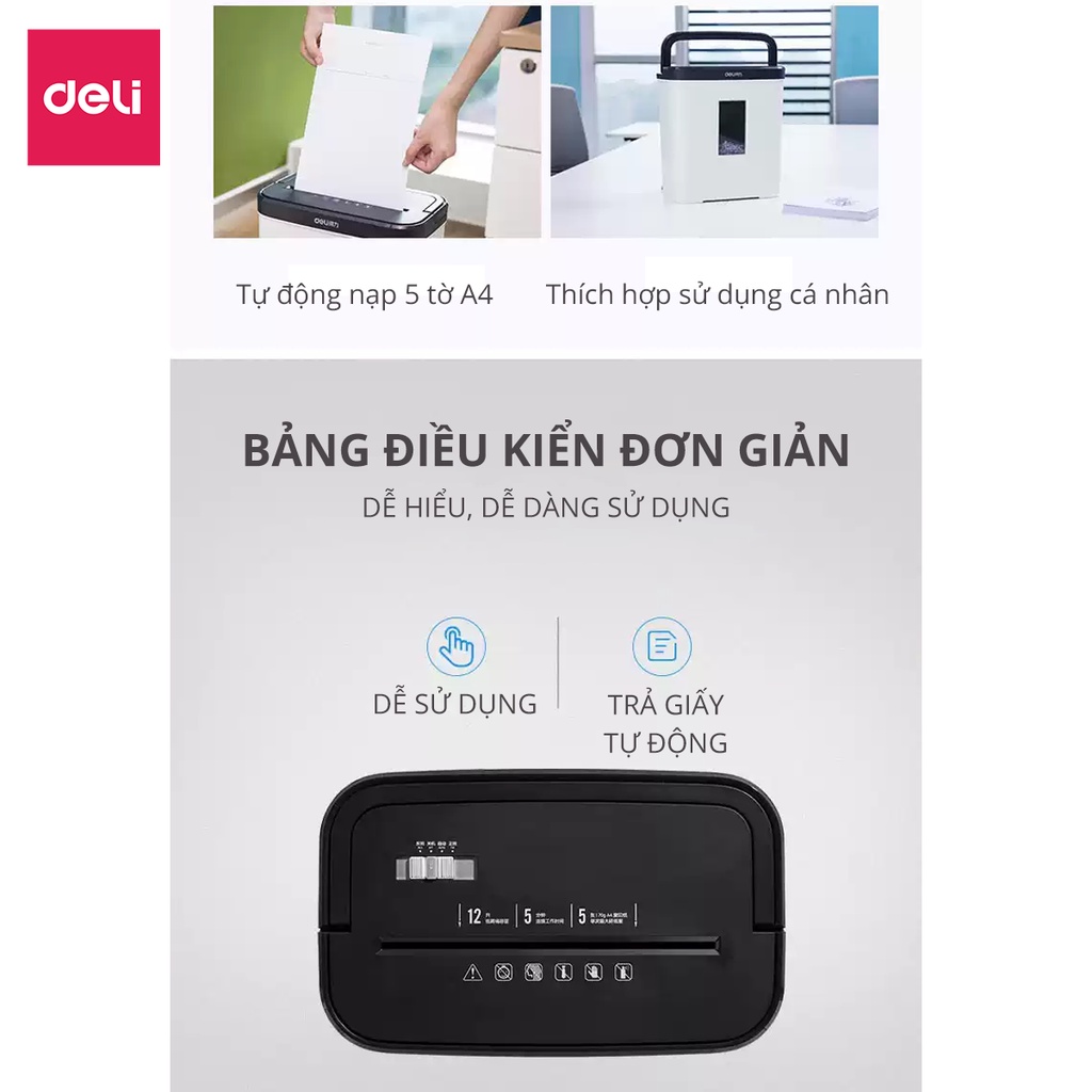 Máy Hủy Tài Liệu Cao Cấp Deli Chính Hãng - Phù Hợp Cho Bảo Mật Giấy Tờ Trong Doanh Nghiệp, Văn Phòng, Nhà Trường - 9939