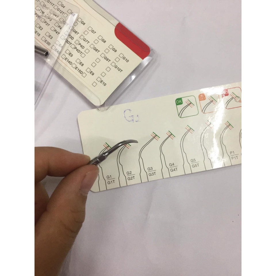 Mũi Lấy Cao Vỉ 5 Mũi Răng Gắn Vào Máy Lấy Cao Woodpecker, B5, B6, DTE