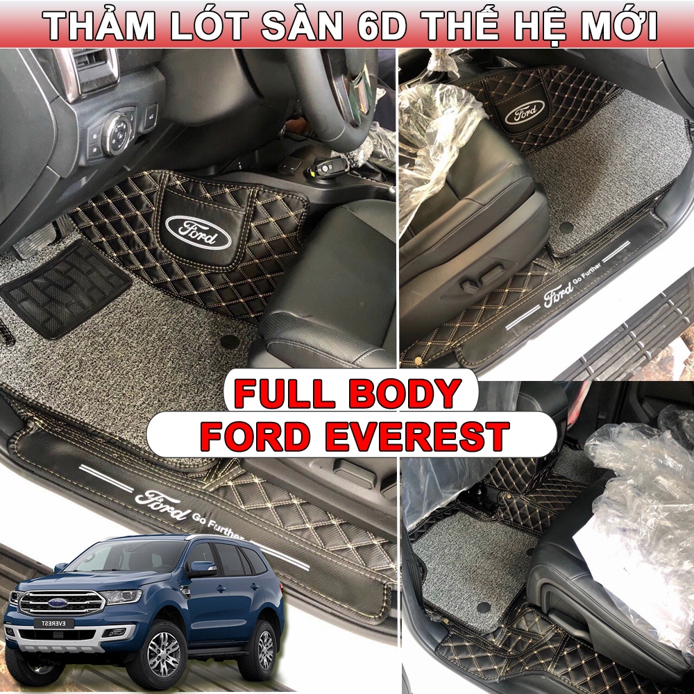 Thảm lót sàn ô tô 6D Ford Everest 2016-2021 thành cao, tràn viền bậc cửa