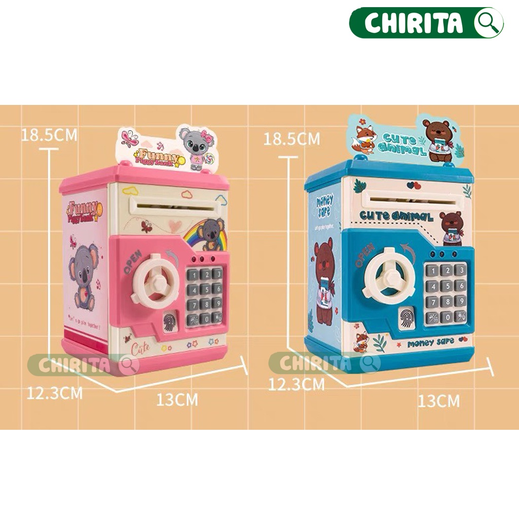 Két Sắt Mini Cho Bé Vân Tay Thông Minh - Hộp Heo/ Lợn Đựng Tiền Tiết Kiệm - Đồ Chơi Trẻ Em Cho Bé Trai Bé Gái Chirita