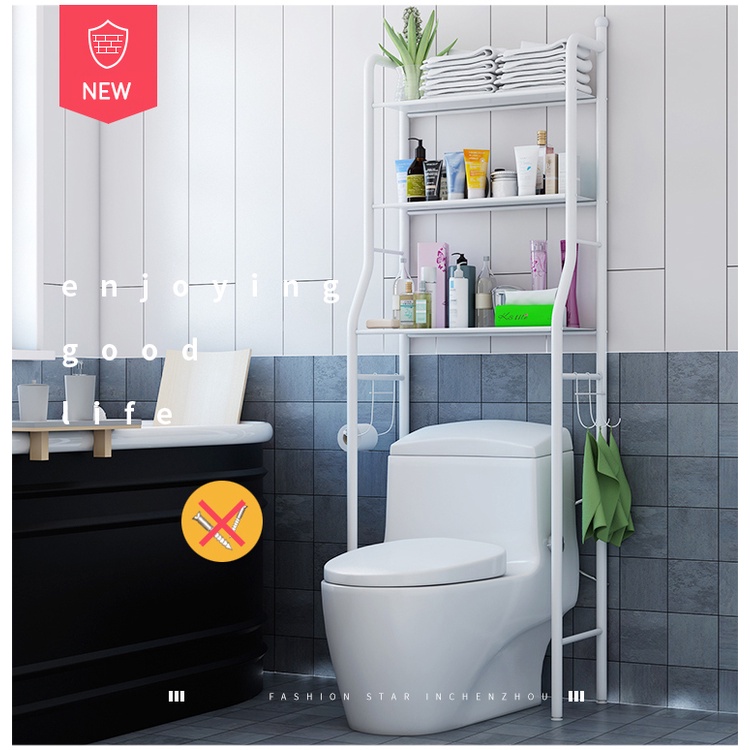 Kệ Nhà Vệ Sinh Toilet ,Bồn Cầu, kệ Máy Giặt Sơn Tĩnh Điện 3 Tầng - KNVS01 | BigBuy360 - bigbuy360.vn