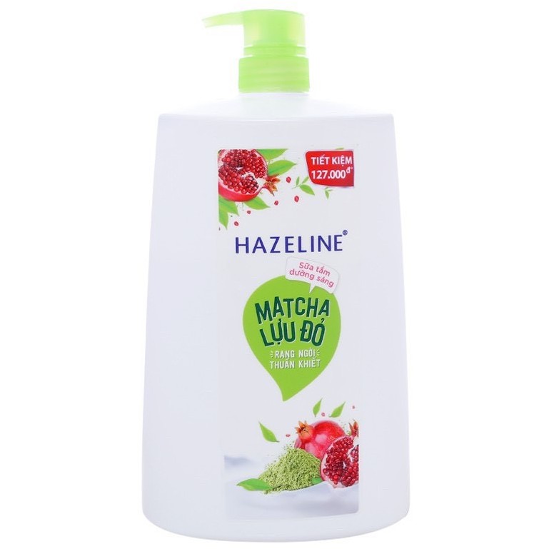 SỮA TẮM HAZELINE MATCHA LỰU ĐỎ DƯỠNG ẨM SÁNG 1.19L