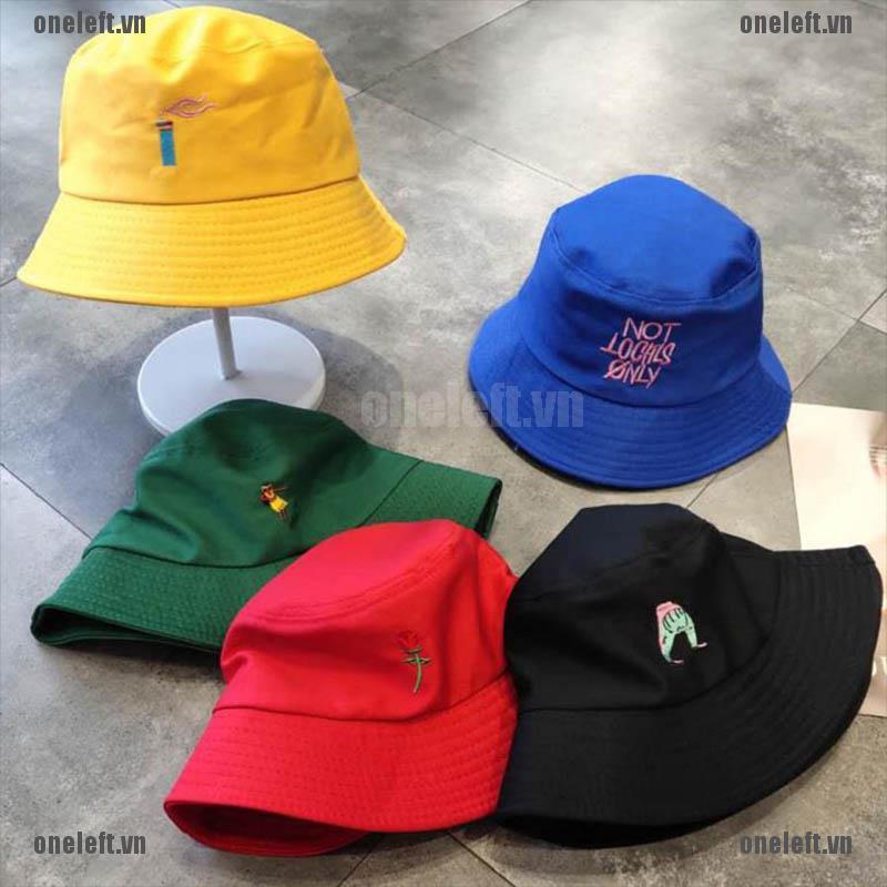 Nón Bucket Hoạ Tiết Thêu Phong Cách Hip Hop Unisex