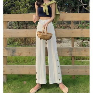 Quần ống loe xẻ tà