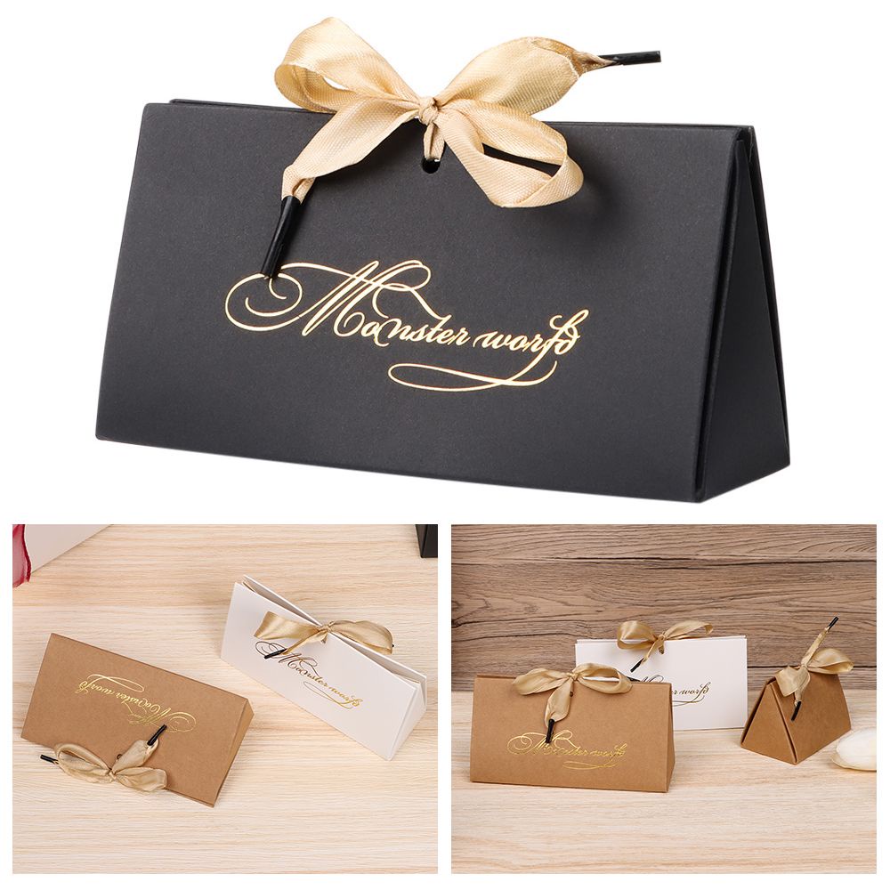 Hộp đựng quà/ nước hoa/ son môi/ socola hình tam giác thiết kế đơn giản chất lượng cao thời trang DIY