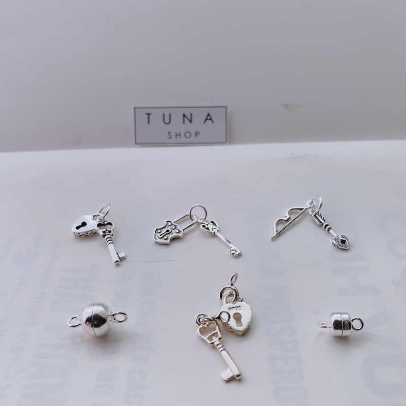 Charm Bạc cao cấp, Charm nam châm bạc nhà TUNA SILVER - Trang sức Bạc