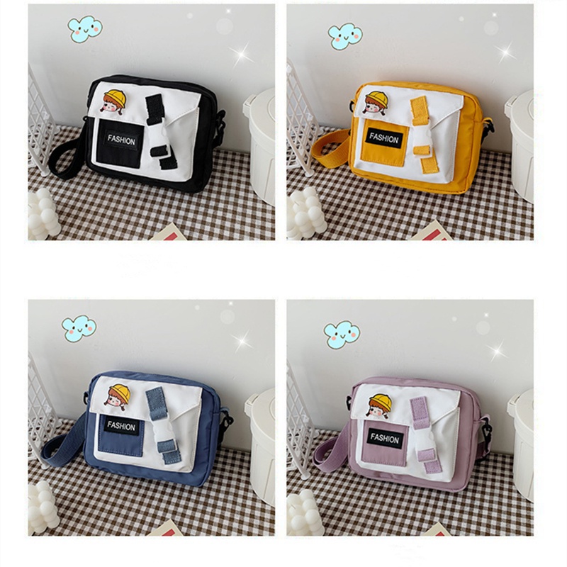 Túi Đeo Chéo Vai Đựng Điện Thoại Bằng nylon Họa Tiết Hoạt Hình Đơn Giản Phong Cách retro Hợp Xu Hướng Mới Cho Nữ Sinh