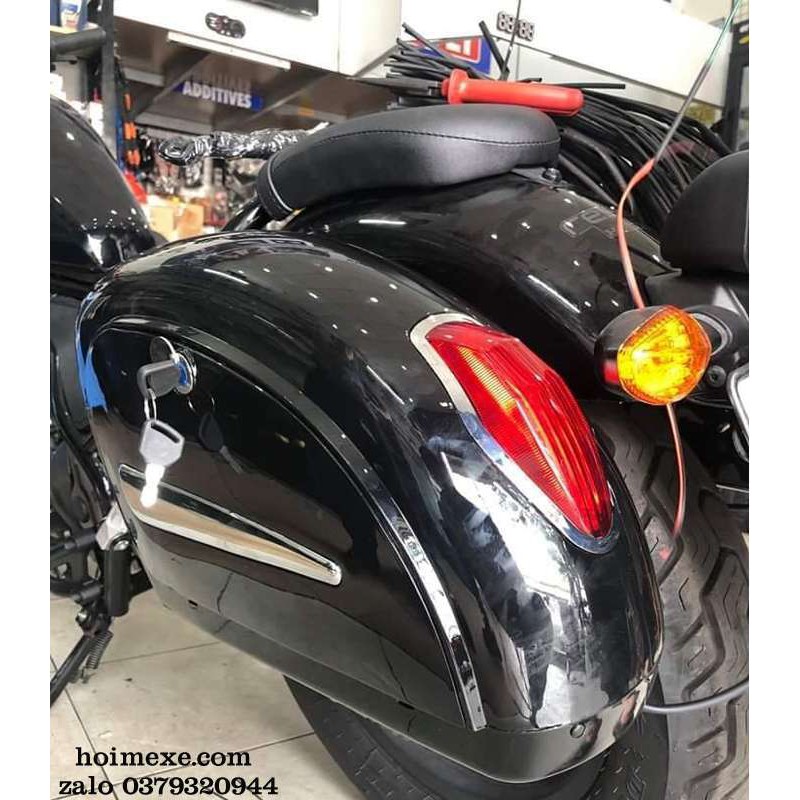 Cặp Thùng Hông Honda Rebel 300-500cc Rộng 13cm+Bộ Pass Ốc Vít