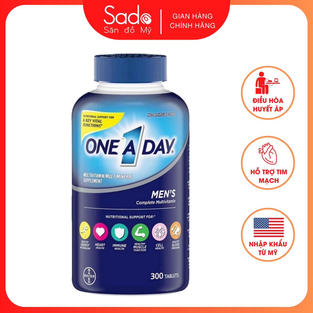 Vitamin Tổng Hợp One A Day Dành Cho Nam Giới Dưới 50 Tuổi Tăng Cường Đề Kháng Và Miễn Dịch 300 Viên