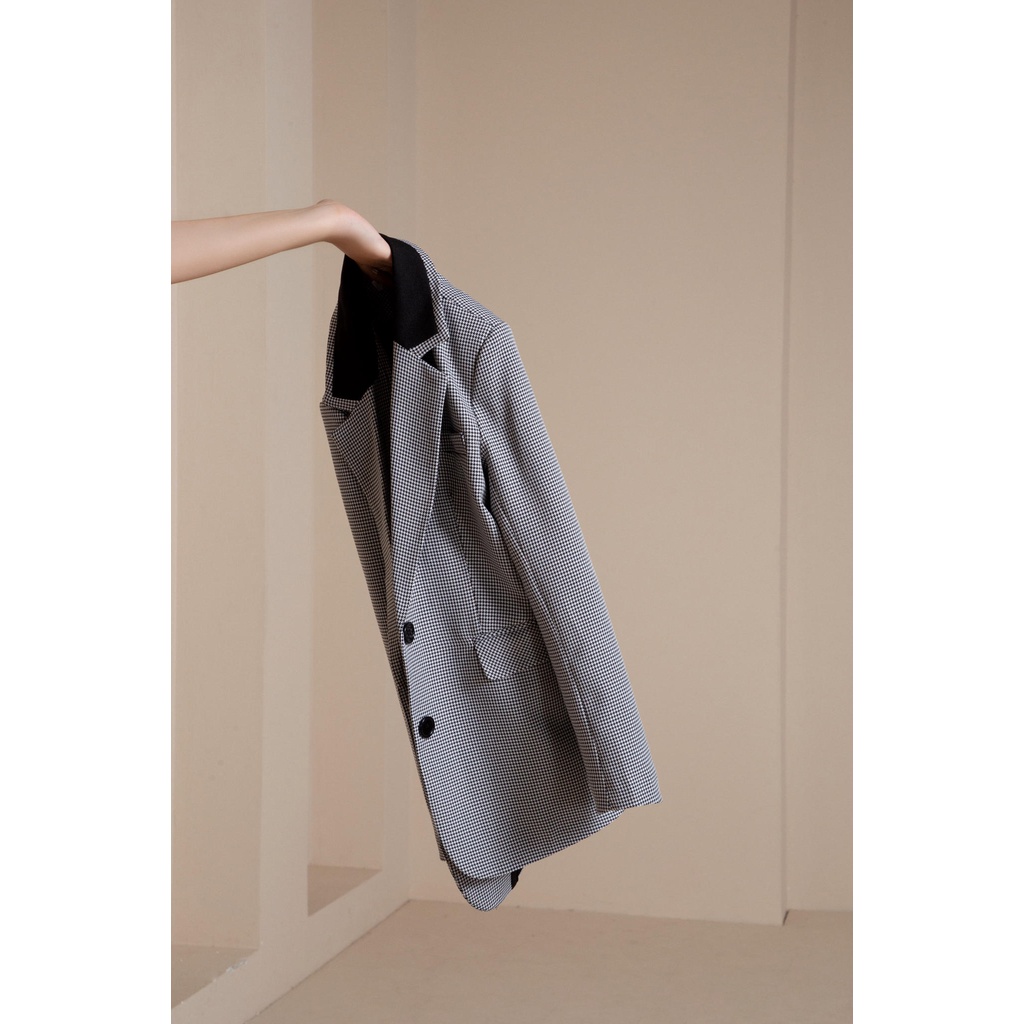 Set vest blazer nữ Houndi Maiimer kẻ xám | BigBuy360 - bigbuy360.vn