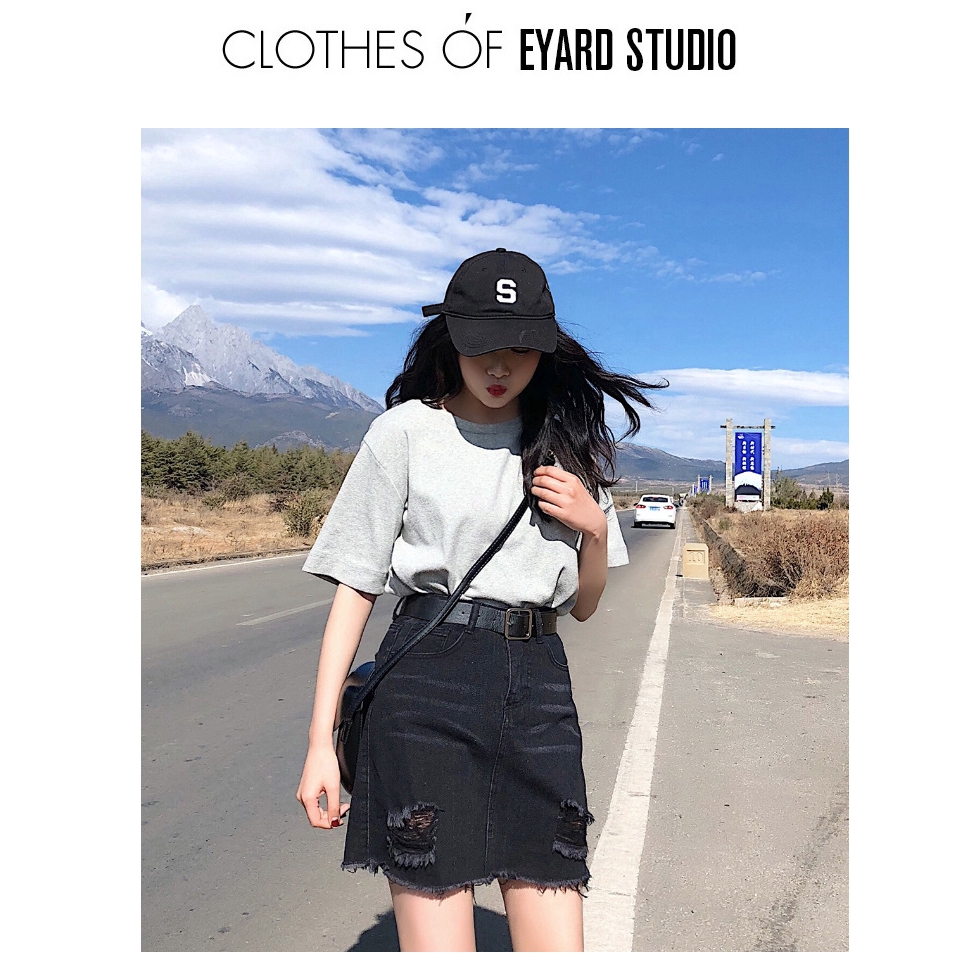 Chân váy jean ngắn lưng cao phong cách Hàn Quốc xinh xắn cho bạn gái | BigBuy360 - bigbuy360.vn