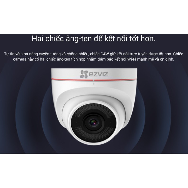 Camera IP Wifi Dome EZVIZ C4W 1080P, Tùy Chỉnh Âm Thanh Báo Động Bằng Giọng Nói, Bảo Hành 24 Tháng, Chính Hãng