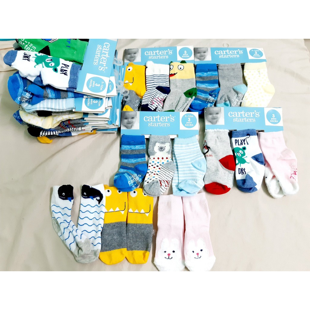 Set 3 đôi tất Carter dư xịn có đế chống trượt