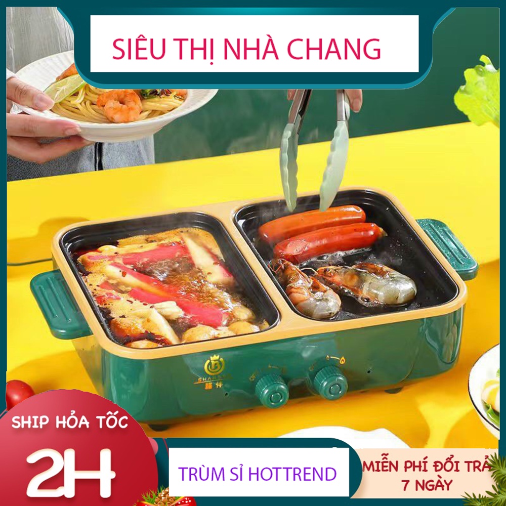 Nồi Lẩu Nướng Mini 2in1 - Bếp lẩu nướng Shanban đa năng cao cấp tiện lợi với mỗi gia đình