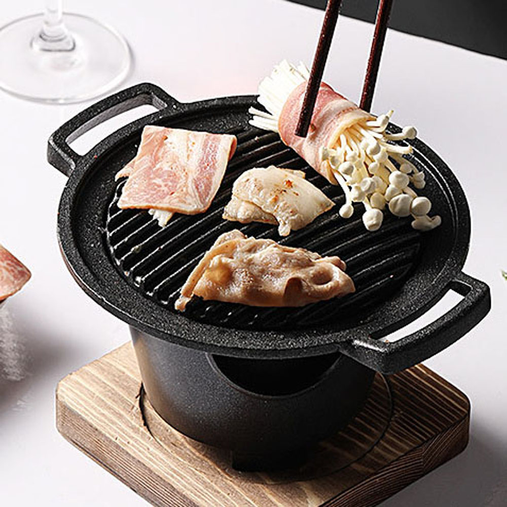 Lò Nướng Bbq Mini Bằng Hợp Kim Nhôm Phong Cách Nhật Bản Nhiều Màu