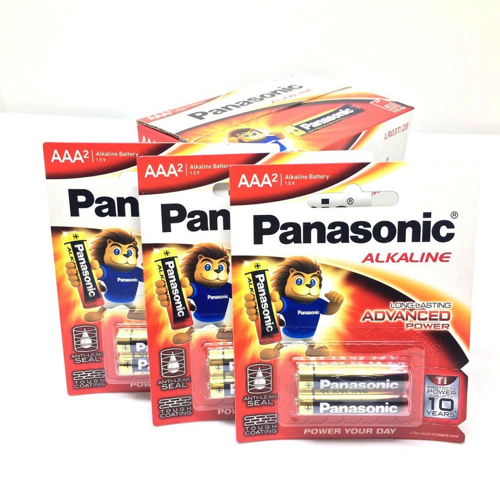 Pin AAA Panasonic alkaline 1,5V LR03T/2B vỉ 2 viên chính hãng