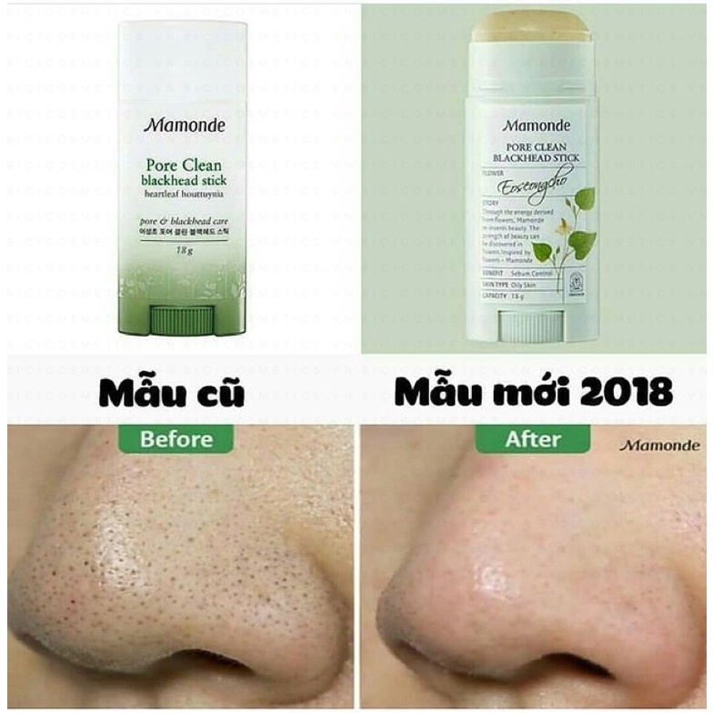 Thanh lăn mụn đầu đen và se khít lỗ chân lông Mamonde Pore Clean Blackhead Stick 18g Hàn Quốc