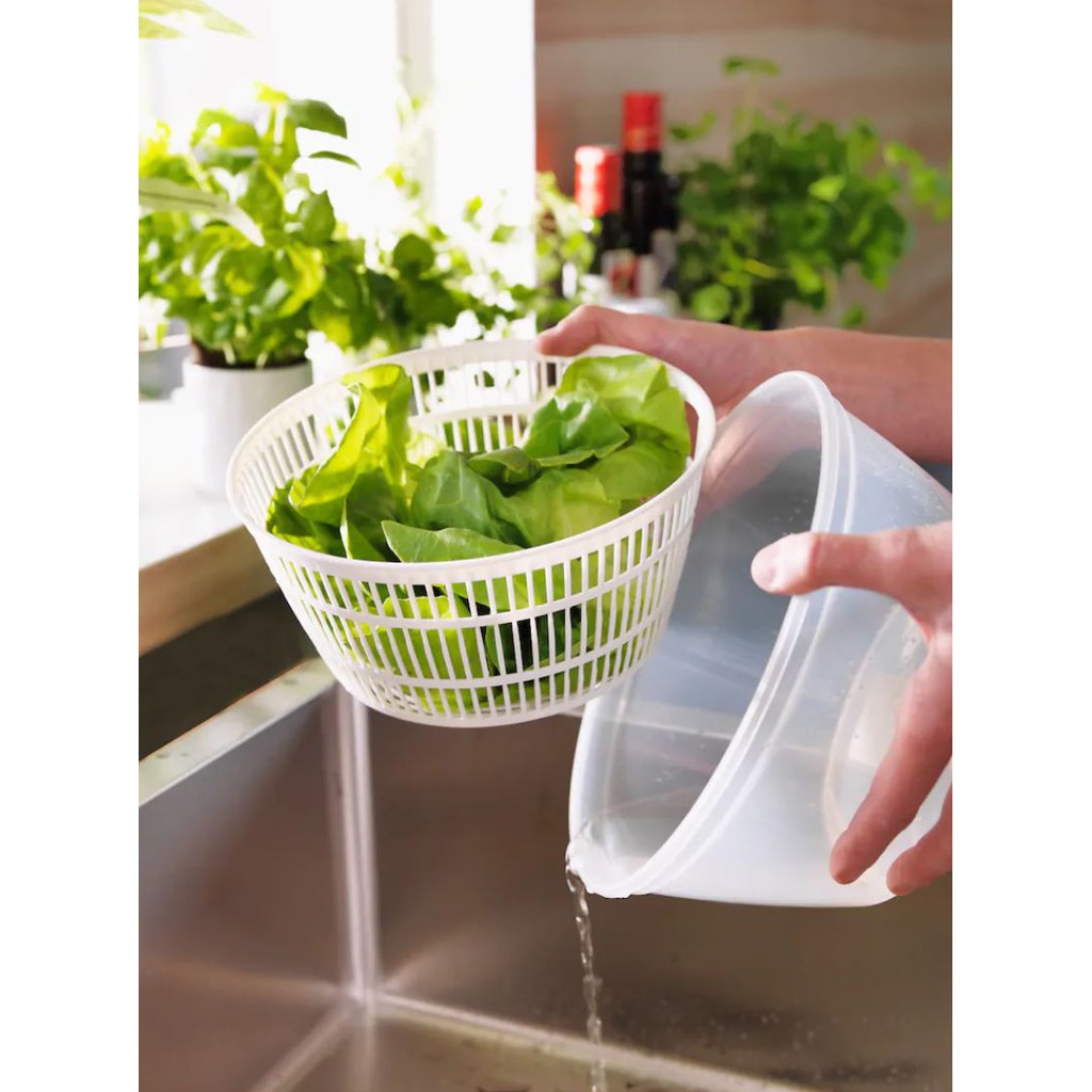 Rổ quay rau sống salad IKEA TOKIG Thụy Điển Chính Hãng 14x23cm