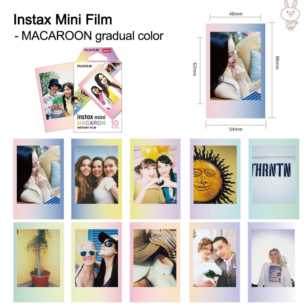 OL Fujifilm Instax Mini 10 Sheets MACAROON Gradual Color Film Photo Paper Instant Print for Fujifilm Instax Mini7s/8/25/50s/70/90 SP-1/SP-2 Smartphone Printer