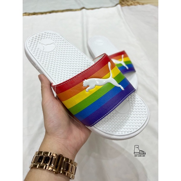 [HÀNG CHÍNH HÃNG] DÉP PUMA COOL CAT WHITE ROSE GOLD SLIDE SANDAL - DÉP QUAI NGANG SIÊU ÊM - 37101614