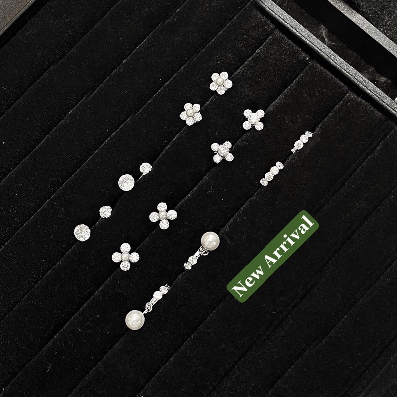 Bông tai titan hạt đá. Vĩnh viễn ko đen gỉ - có bảo hành