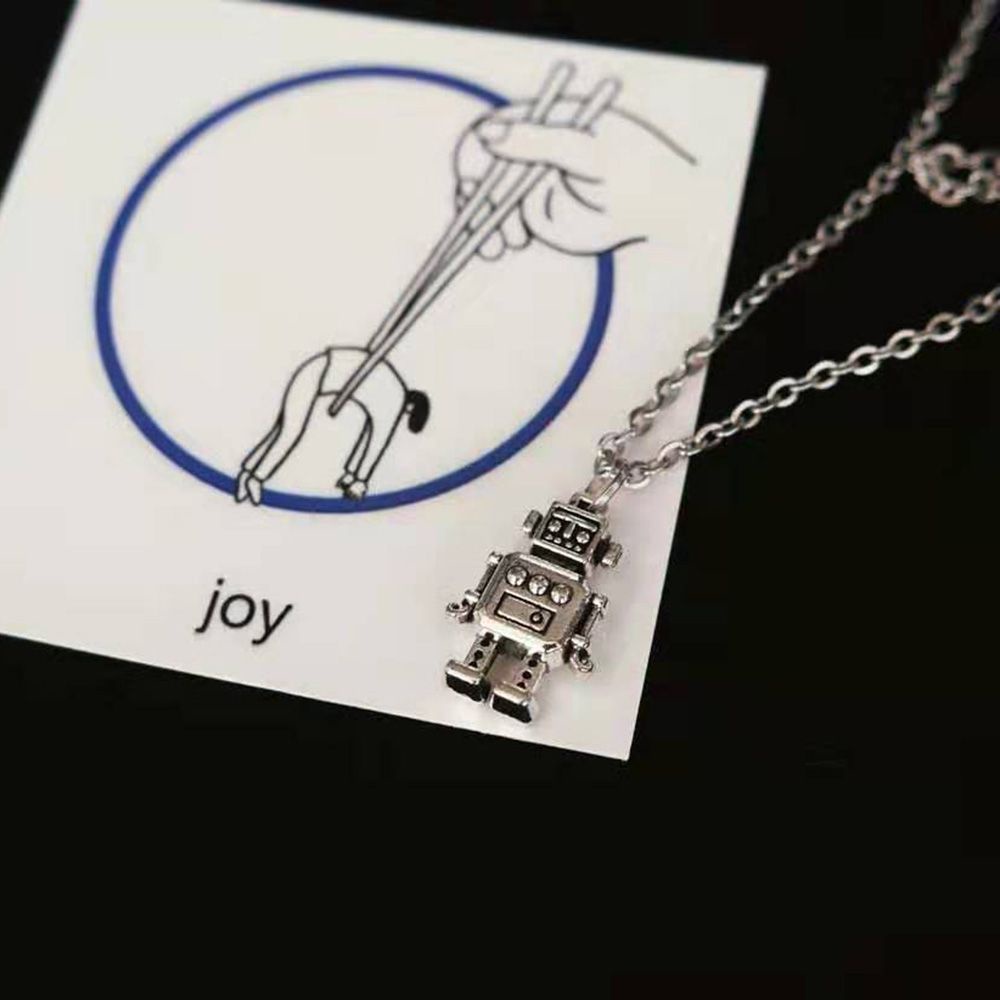 Vòng cổ mặt hình robot mini phong cách hip hop thời trang cho nam và nữ